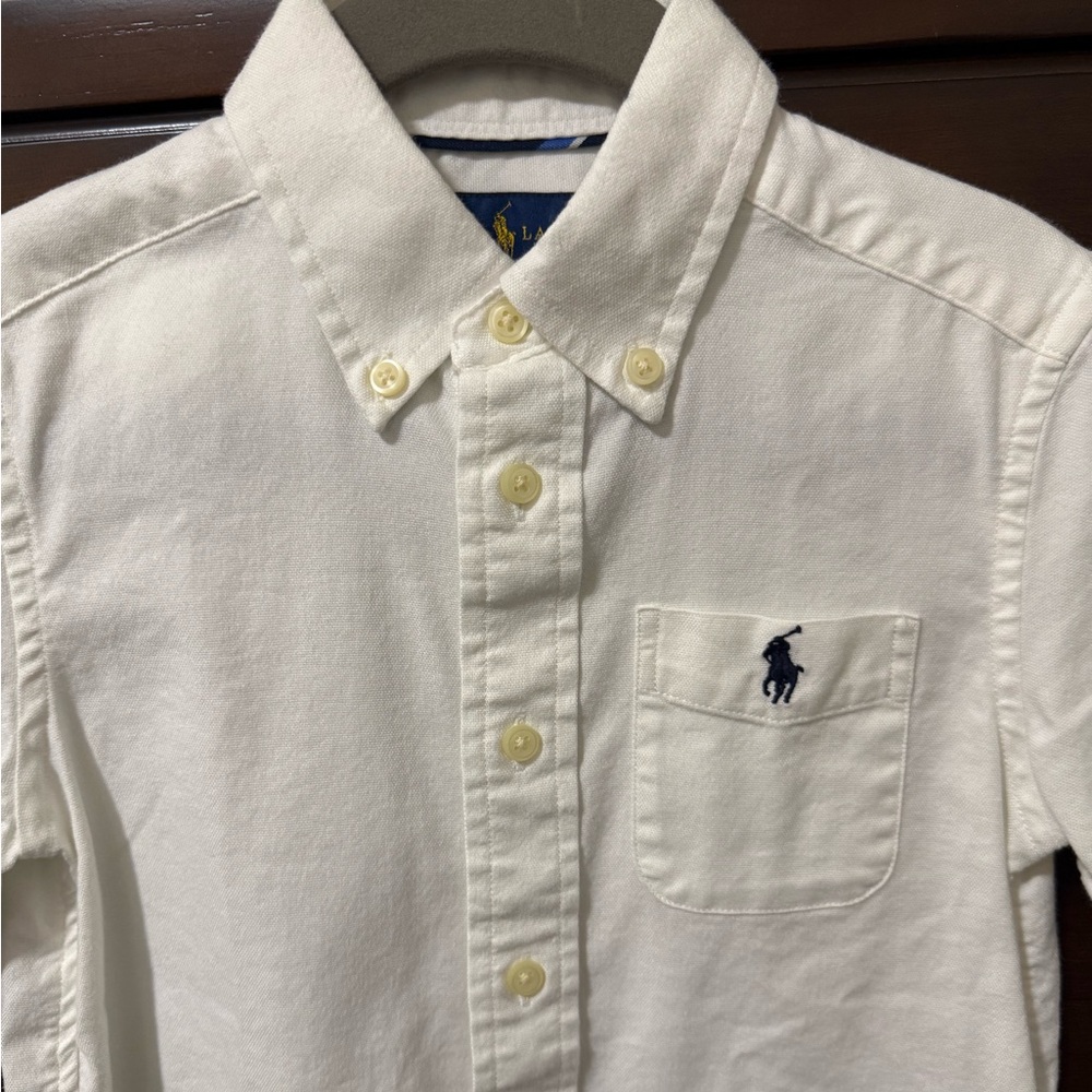 Polo Ralph Lauren Toddler Performance Oxford Button- up Short Sleeves | white - Picture 2 of 3
